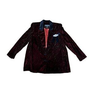 Criscione Vintage 80’s Style Textured Crushed Velvet Women’s Large Blazer Jacket